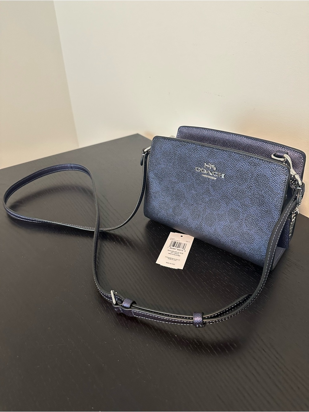 Coach Navy Two-Tone Double Compartment Crossbody